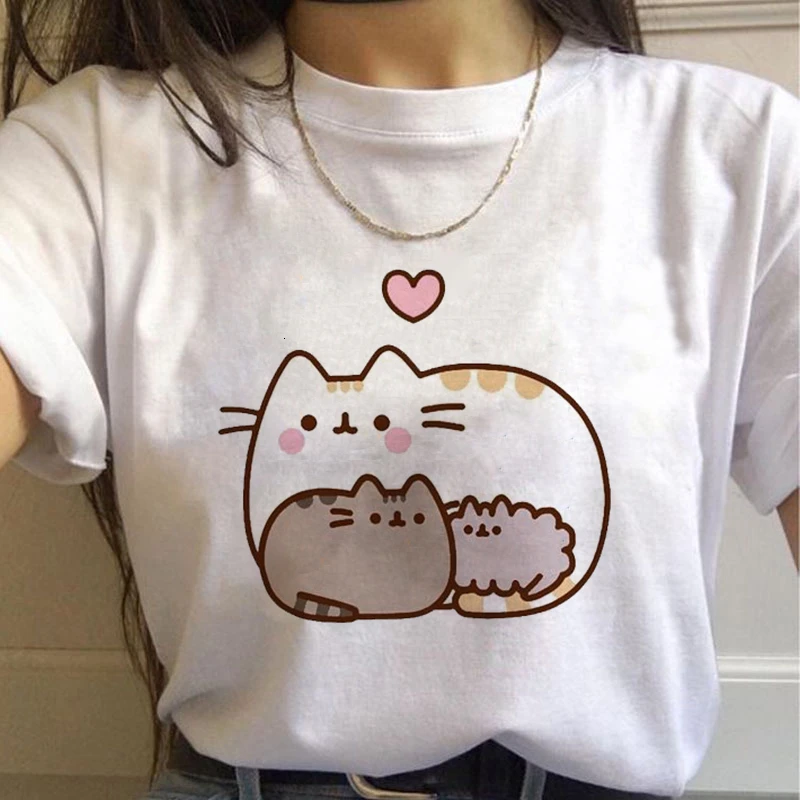 Top Trends: Women T Shirt Kawaii Cats Graphic Top Female T-shirt Harajuku Cute Girls Streetwear Cargo Casual Cartoon Ladies Y2k Clothes Tops Shoppable Styles