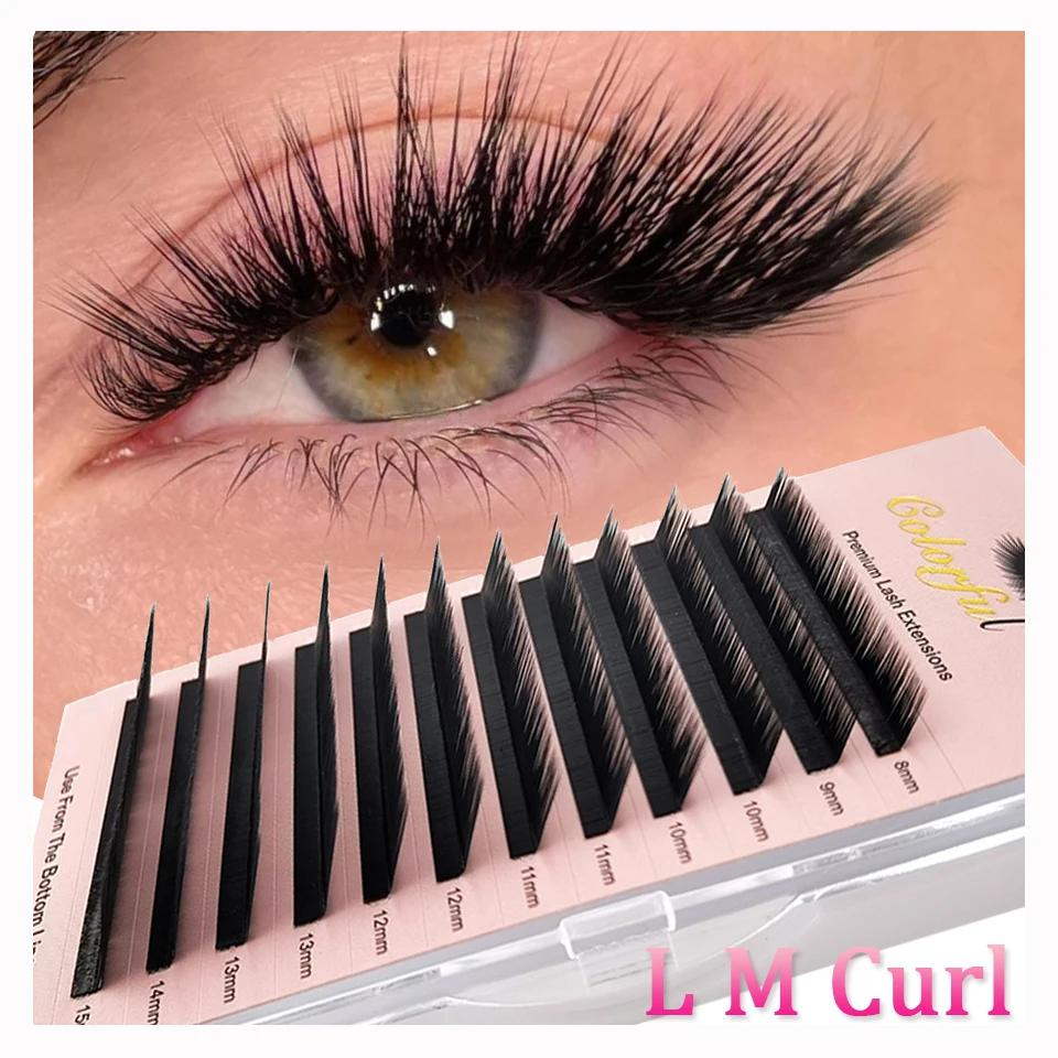 Top Trends: Colorful B C CC D DD L M Curl False Eyelash Extension 20mm Long Matte Black Faux Mink Individual Lashes Grafting L Shaped Makeup Shoppable Styles