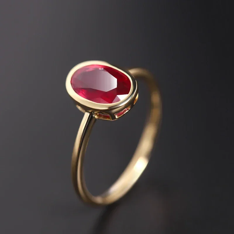 Top Trends: Classic Oval Ruby Rings For Women Elegant Light Luxury Simple Opening Adjustable Wedding Engagement Silver Jewelry Gift Shoppable Styles