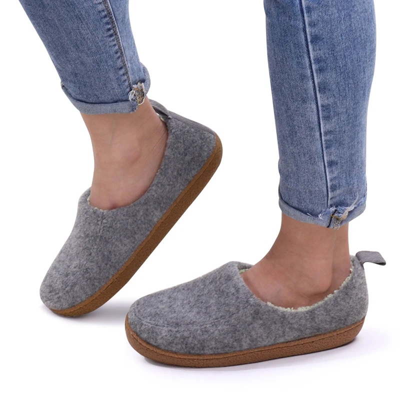 Top Trends: Litfun Fur Cotton Slippers Winter Warm Women Men Home Felt Cozy Shoes Indoor Soft Sole Non Slip Slides Plush Heel Wrap Slippers Shoppable Styles