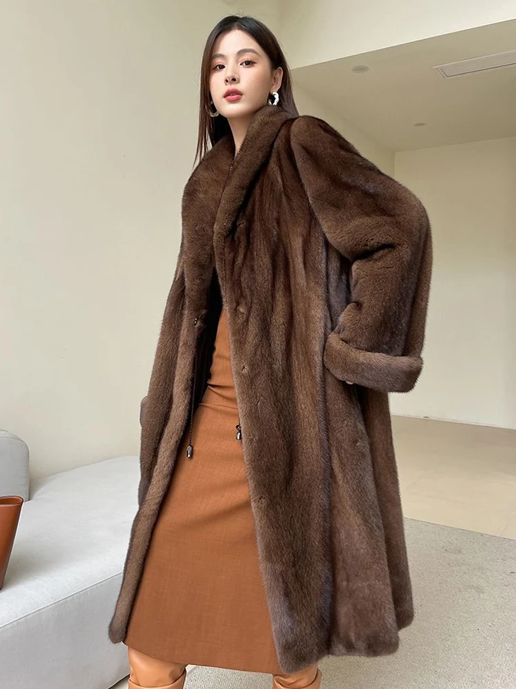 Top Trends: High Quality Luxury Long Fur Coat Women Winter Thick Warm Furry Outwear Faux Mink Fur Coat Pocket Lapel Fluffy Overcoat Elegant Shoppable Styles