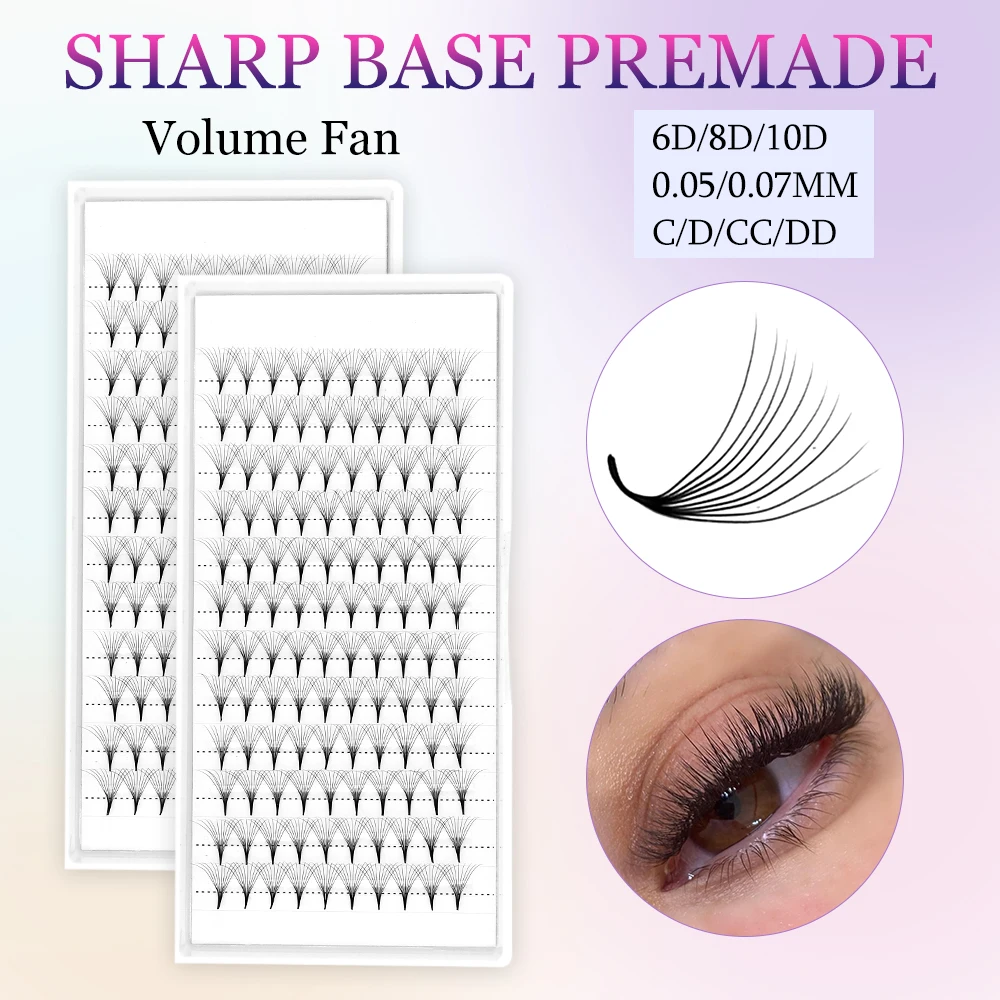 Top Trends: Premade Volume Fans Eyelashes Extensions Individual Bottom Lashes Pointy Base Long Stem Soft Russian Volume Fans Eyelashes Shoppable Styles