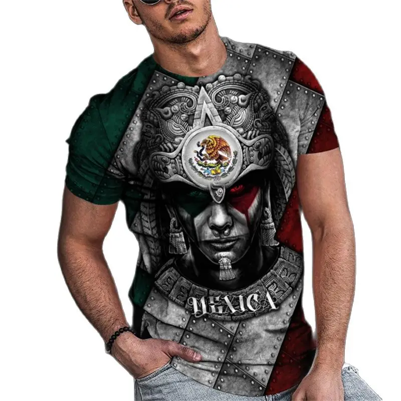 Top Trends: 2024 Mexico Aztec T-shirts For Men 3d Printed Short Sleeve Tops Día De Muertos Street Hip Hop Oversized Tee Shirt Men Clothing Shoppable Styles