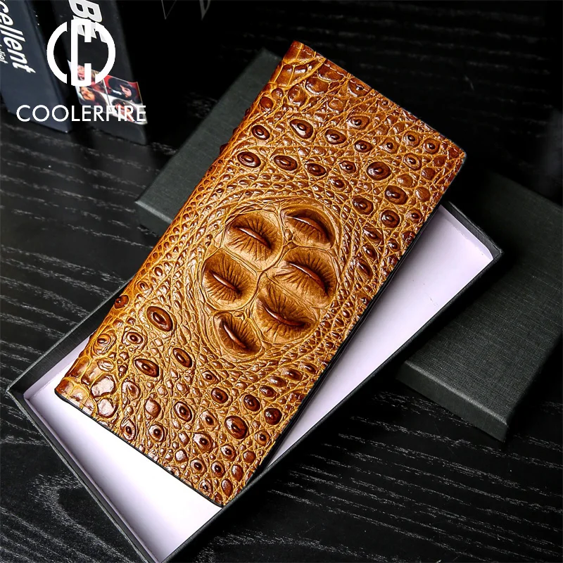 Top Trends: Men Wallets Business Long Crocodile Genuine Leather Fashion Thin Short Wallet No Zipper 4 Color Pure Leather Card Wallets Pj194 Shoppable Styles