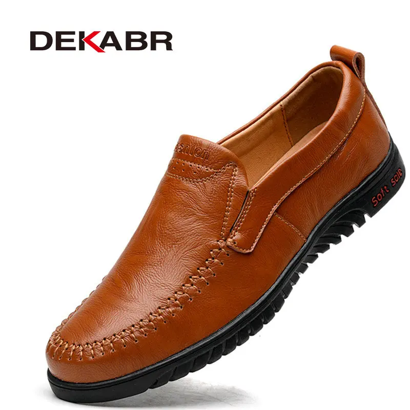 Top Trends: DEKABR Genuine Leather Men&#039;s Loafers Luxury Men Casual Shoes Fashion Driving Shoes Breathable Slip On Moccasins Size 37~47 Shoppable Styles