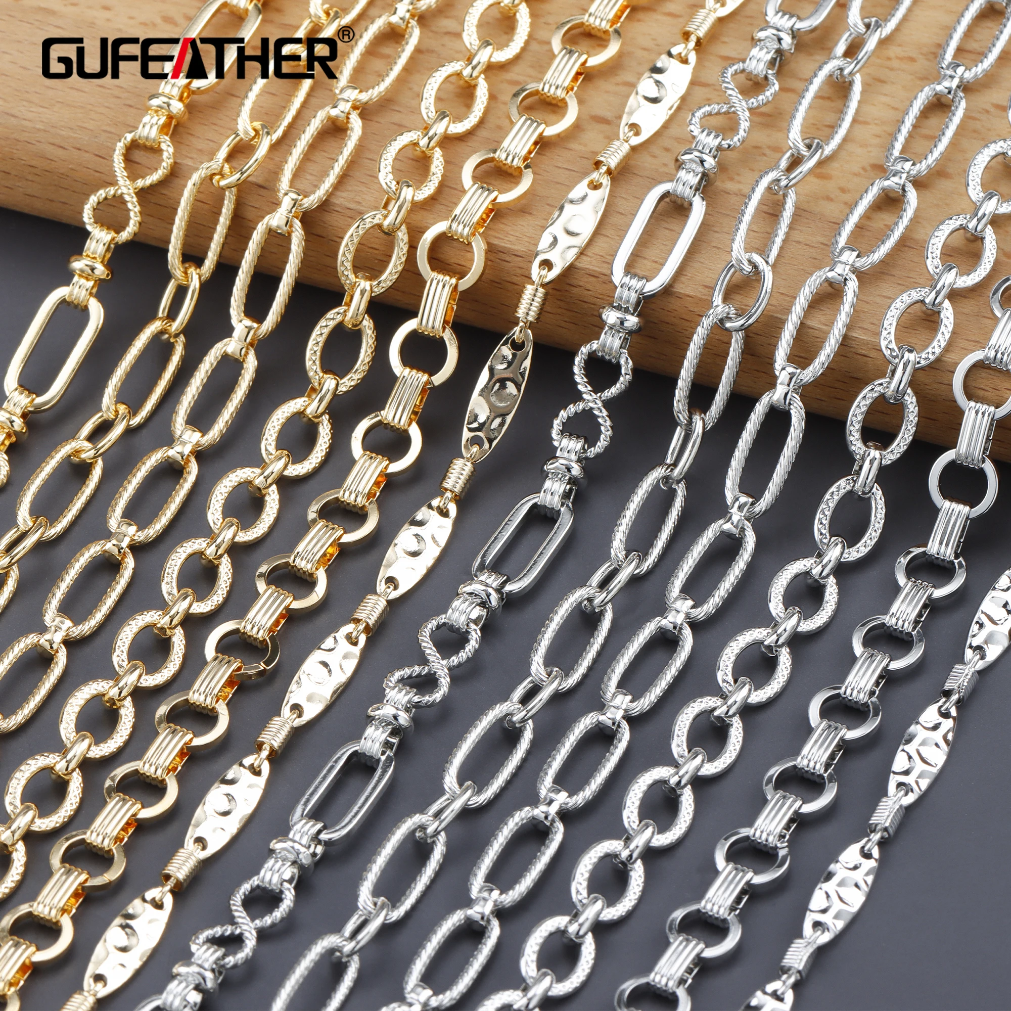 Top Trends: GUFEATHER C146, diy Chain, pass REACH, nickel Free, 18k Gold Rhodium Plated, copper Metal, diy Bracelet Necklace, jewelry Making, 1m / lot Shoppable Styles