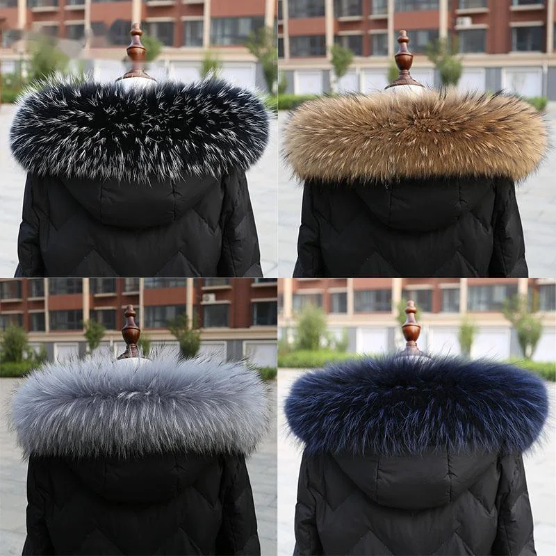 Top Trends: Real Raccoon Fur Collar Ladies Plush Warm Comfortable Scarf Coat Collar Decoration Women Fur Scarf Shawl Natural Fur Collar Shoppable Styles