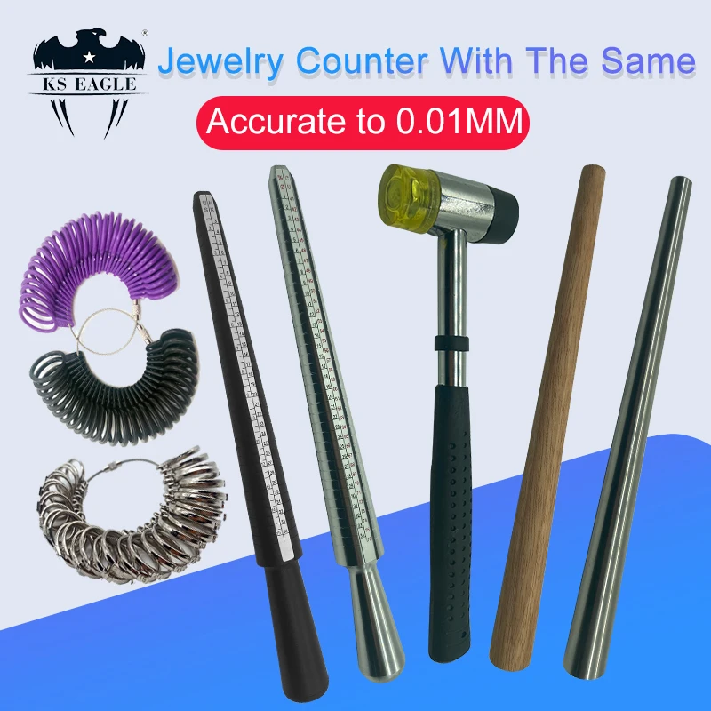 Top Trends: Ring Sizer Jewelry Tools Iron Ring Enlarger Stick Mandrel Sizer Tools Equipment Installable Two Way Rubber Steel Handle Hammers Shoppable Styles