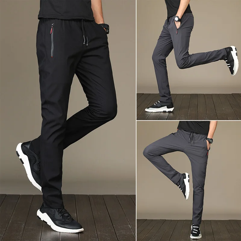 Top Trends: 2024 New Zipper Pocket Summer Elastic Men Running Sport Pants Jogging Sweatpants Casual Outdoor Training Gym Fitness Trousers Shoppable Styles