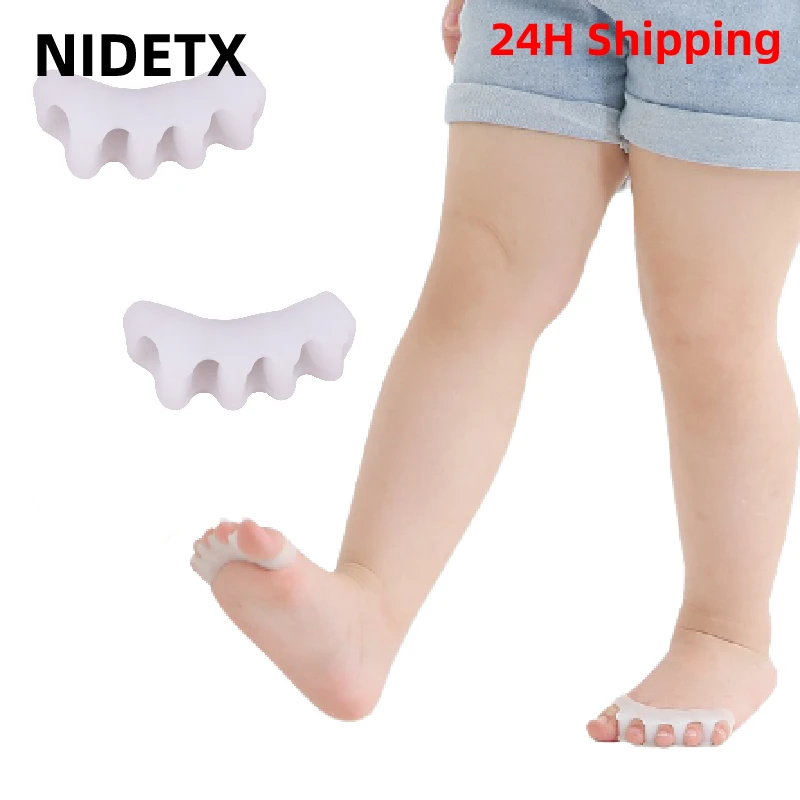 Top Trends: 2pcs=1pair Silicone Toe Separator Child Stretcher Straightener Spreader Correction Hallux Valgus Corrector Foot Care For Kid Shoppable Styles