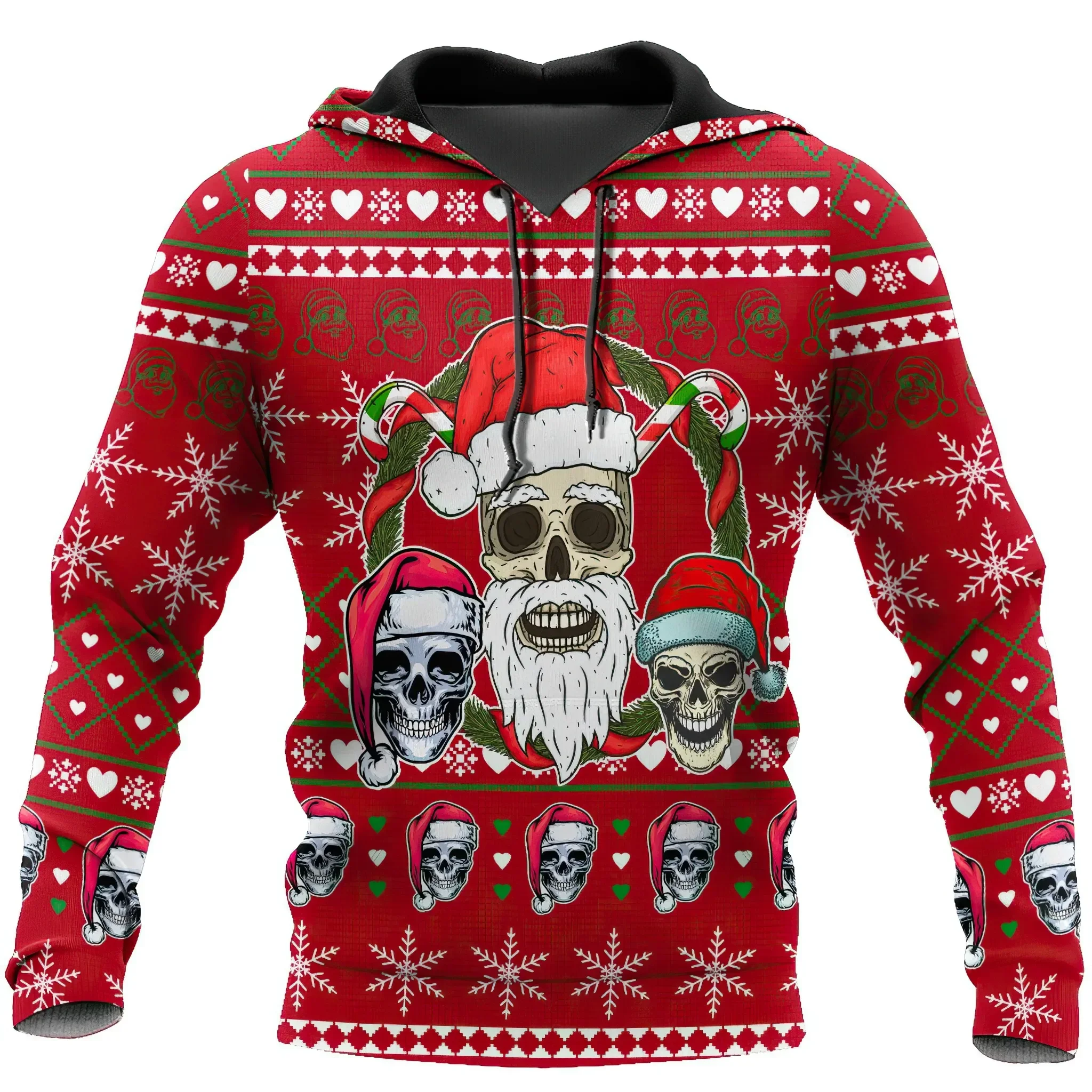 Top Trends: Christmas Skull Print Hoodies For Men Fashion Trend Sweatshirts Autumn Casual Hooded Shirt Hip Hop Streetwear Oversized Pullover Shoppable Styles