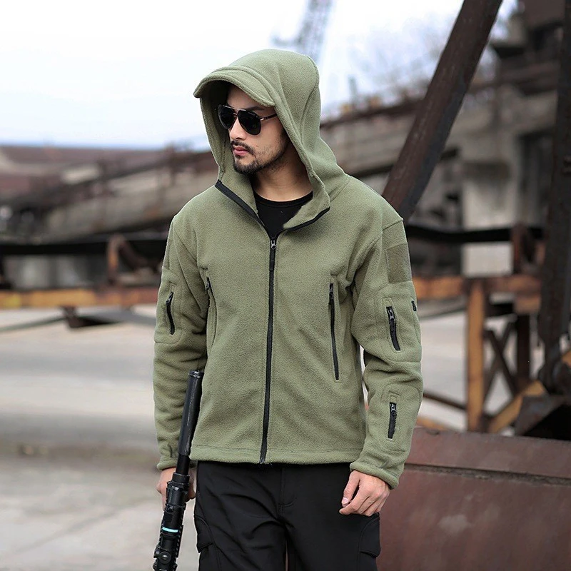 Top Trends: Tactical Recon Thin Fleece Jacket Hunting Winter Outdoor Hiking Army Hoodie Thermal Coat Security Police Combat Hoody Full Zip Shoppable Styles - Image 2