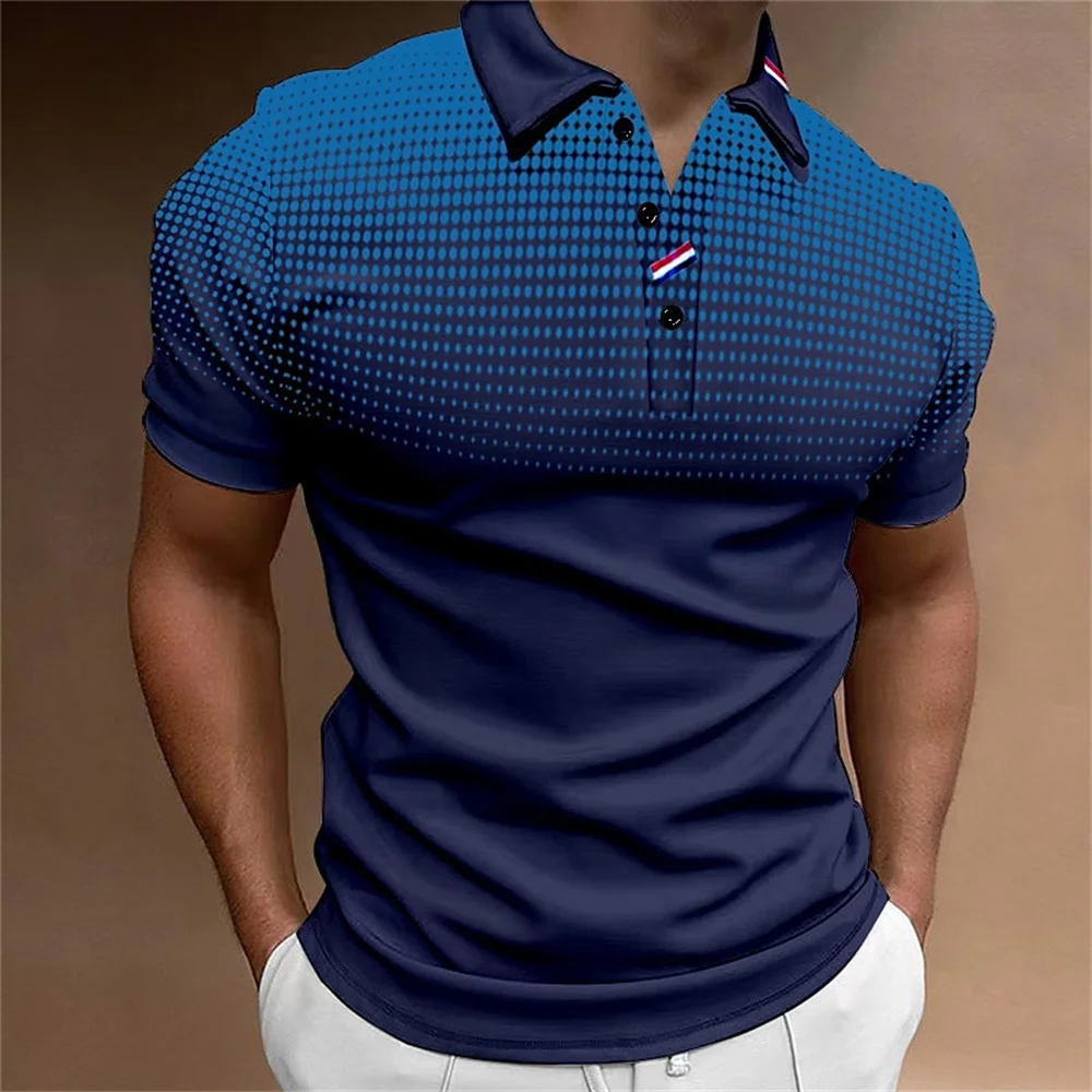 Top Trends: 2023 Spring And Summer New Men's Printed Casual Turn-down Collar Polo Shirt Men's Business Casual Short-sleeved Shirt Shoppable Styles - Image 5