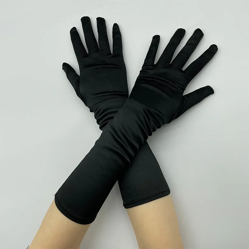 Top Trends: Women's Gloves Mid Length Gloves Winter Adult Sunscreen Gloves Fashion Stretch Satin Long Spandex Etiquette Gloves A592 Shoppable Styles