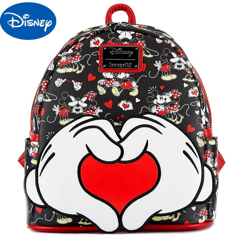 Top Trends: MINISO Disney Loungefly Mickey Mouse Mickey And Minnie Heart Hands Mini Backpack Women's Cute Backpack Shoppable Styles