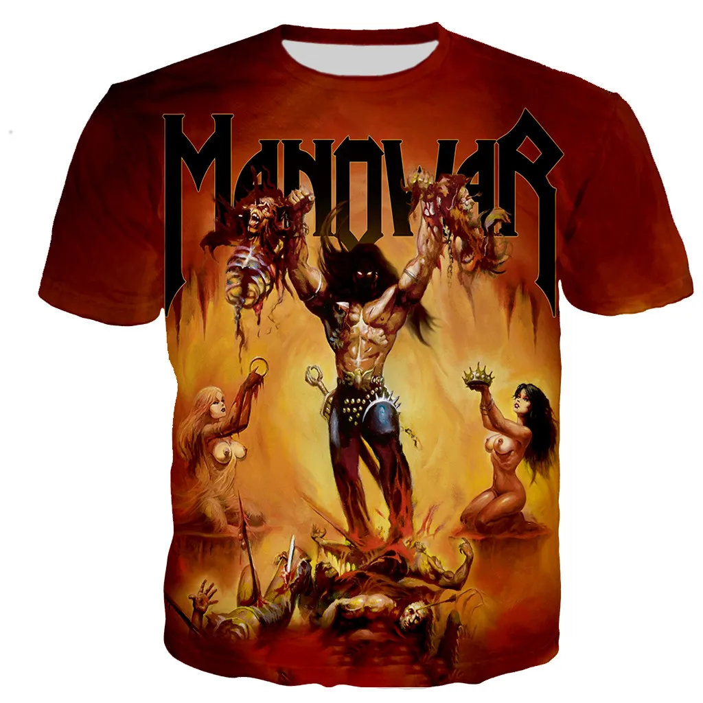 Top Trends: Summer Fashion Manowar 3D Printed T-shirts Casual Men / women Harajuku Style Streetwear Tops Shoppable Styles