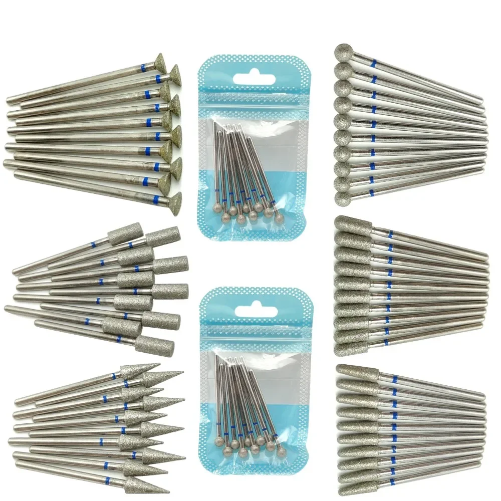 Top Trends: 10pcsSet Diamond Nail Drill Bit Rotery Electric Milling Cutters For Pedicure Manicure Files Cuticle Burr Nail Tools Accessories Shoppable Styles