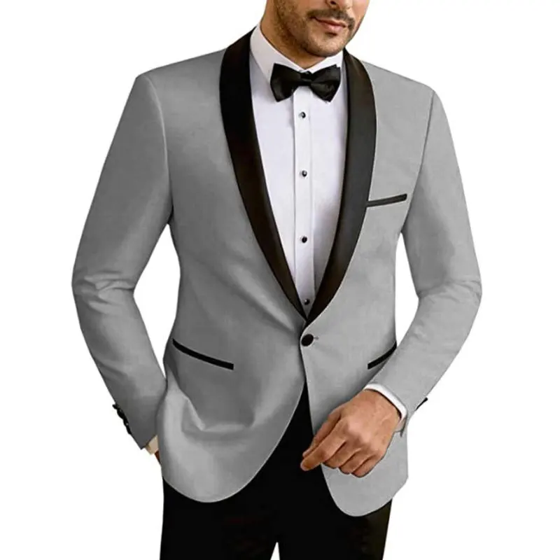 Top Trends: 2023 New Men's Two-piece Suit Wedding Groom Groomsman Slim-fit Korean Version Dress Terno Masculinos Completo Costume Homme Shoppable Styles - Image 5