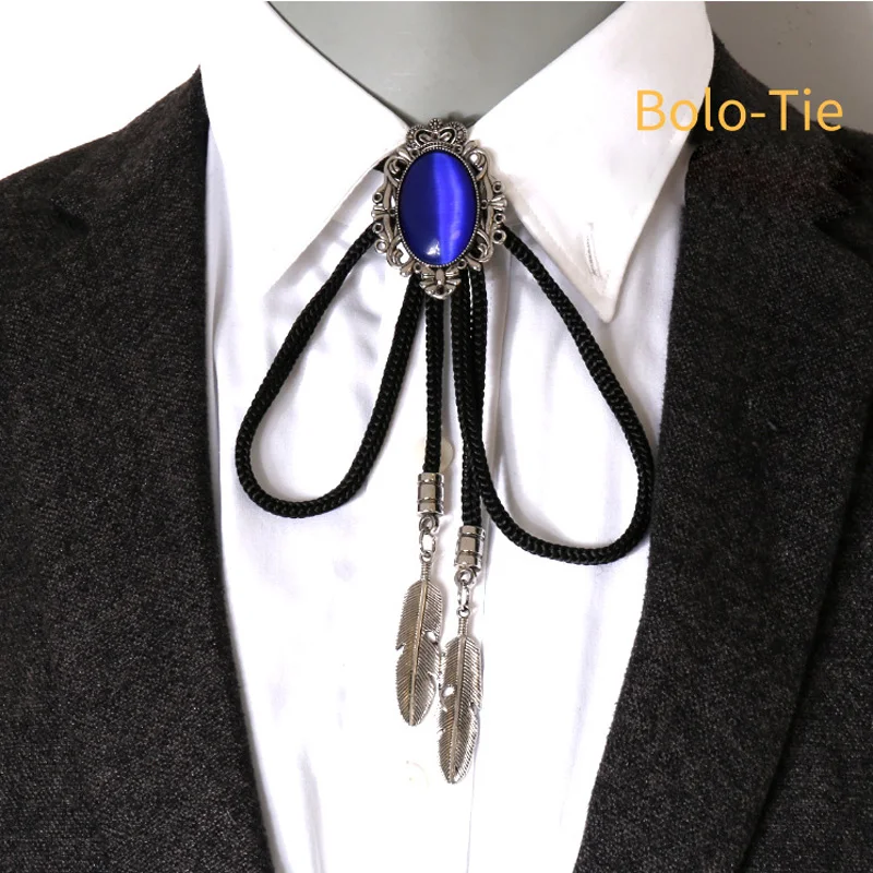 Top Trends: Woolen Rope Bolo Bow Tie Men's Casual Banquet Party Suit Shirt Accessories Crystal Crown Leaf Pendant New Style Necktie Shoppable Styles