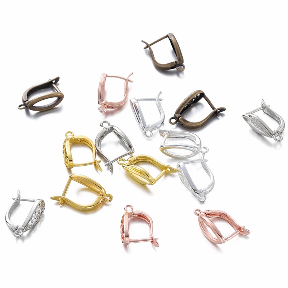 Top Trends: 10Pcs / Lot 19mm French Lever Earring Hooks Wire Settings Base Hoops Earrings Findings For DIY Jewelry Making Supplies Shoppable Styles