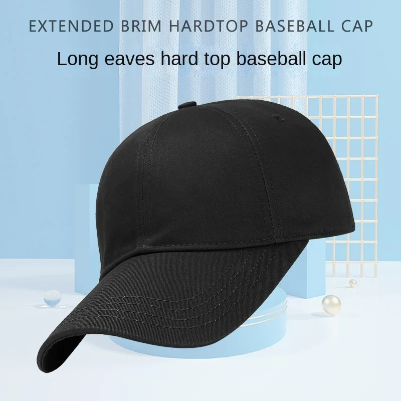 Top Trends: Big Head Plus Size Ajustable 11cm Extra Long Bill Baseball Cap Men Women 100% Cotton Visor Hat Shoppable Styles - Image 3