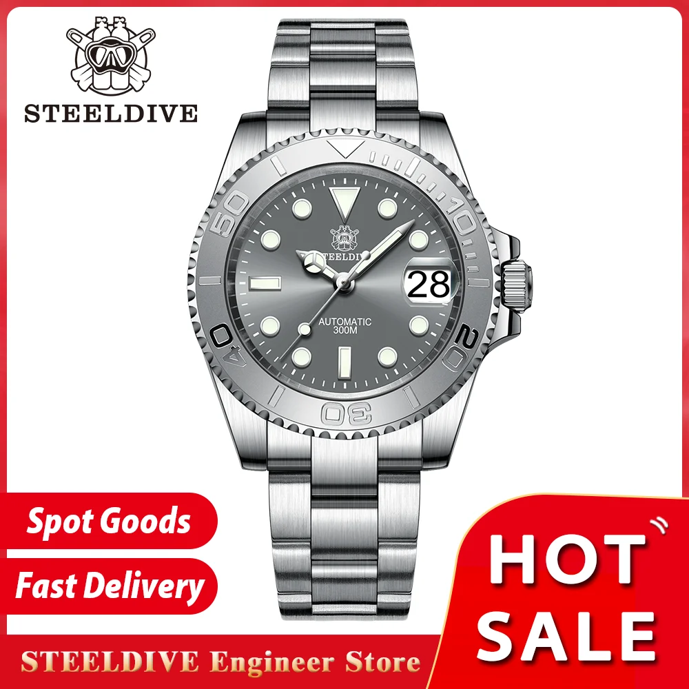 Top Trends: STEELDIVE SD1953T Fashion Mechanical Men's Watches Swiss BGW9 Luminous NH35 Movement 30ATM Water Resistant Dive Date Clock Reloj Shoppable Styles