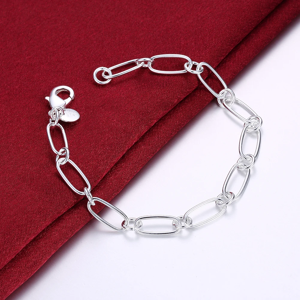 Top Trends: New Popular 925 Sterling Silver Bracelets Circle Chain For Woman Lady Men Classic Wedding Party Gift Fashion Jewelry Shoppable Styles