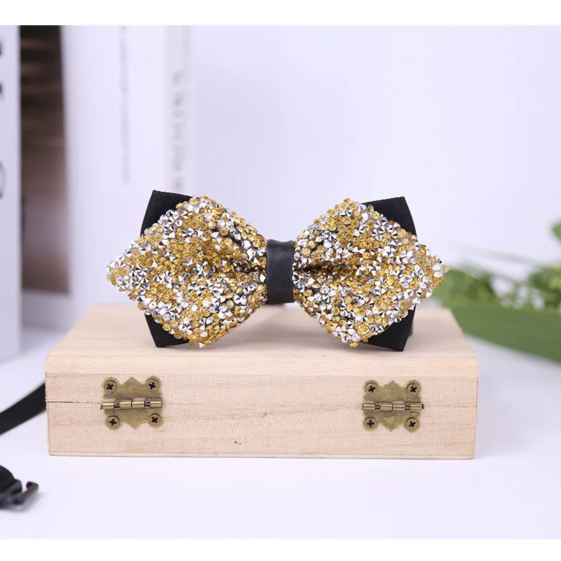 Top Trends: 1Pc Men Luxury Glitter Bow Tie Bowtie Butterfly Knot Crystal Rhinestone Collar Tie Cool Wedding Formal Party Bow Tie Shoppable Styles - Image 4