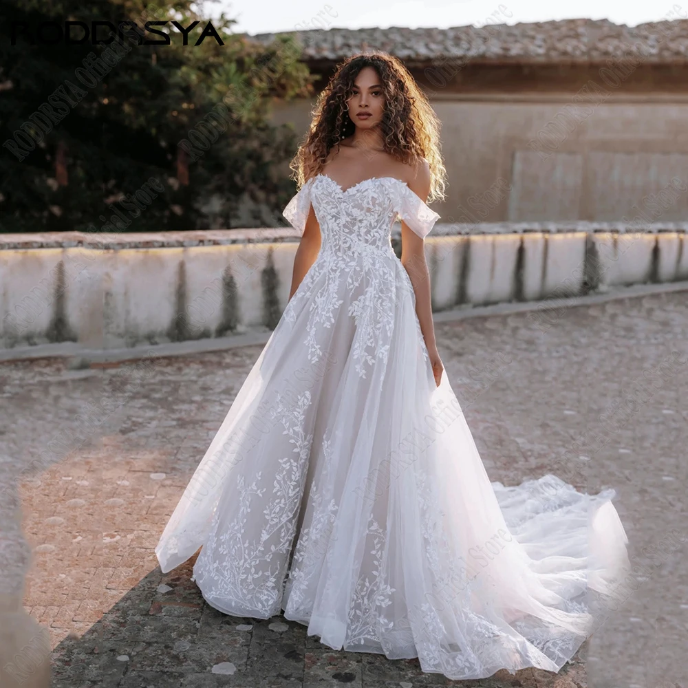 Top Trends: RODDRSYA Exquisite Off Shoulder Wedding Dresses Sweetheart Applique Bride Gowns A-Line Vestidos De Novia Playa Custom Made Shoppable Styles