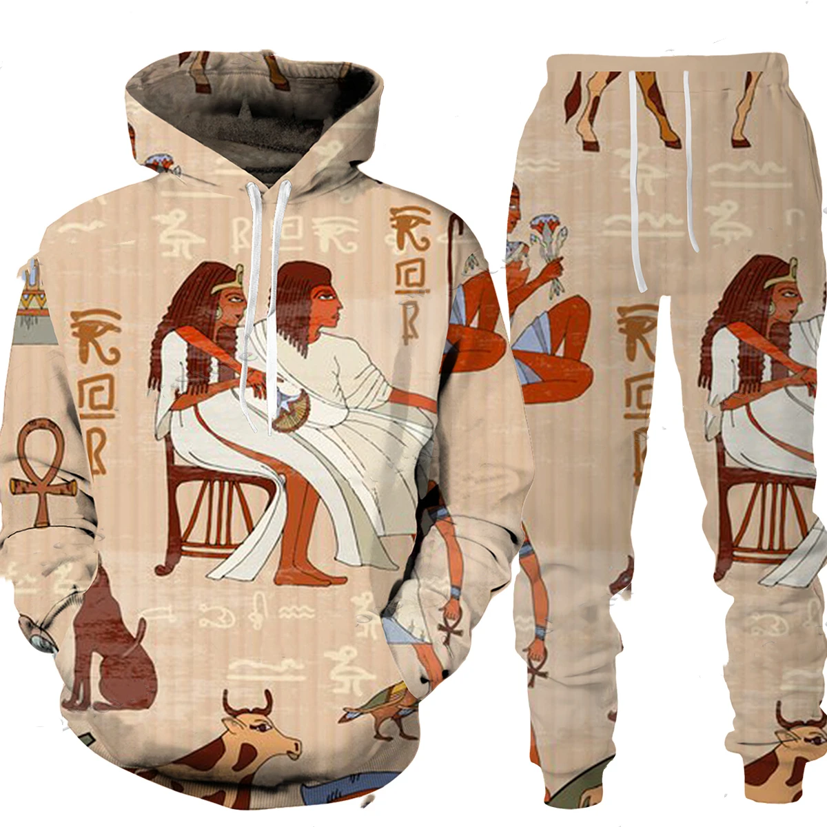 Top Trends: Men's Ancient Egypt Eye Of Horus God 3D Print Hoodie Pants Set Women Casual Egyptian Tribal Clothes Hoodie / Trousers / Suits Shoppable Styles