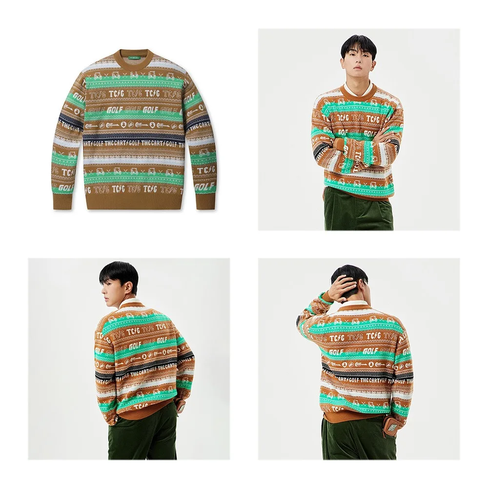 Top Trends: Show The Trend: Korean Brand Men's Long-sleeved Pullover, Letter Embroidery, Stripe Design, High-end Luxury Winter Wear Shoppable Styles