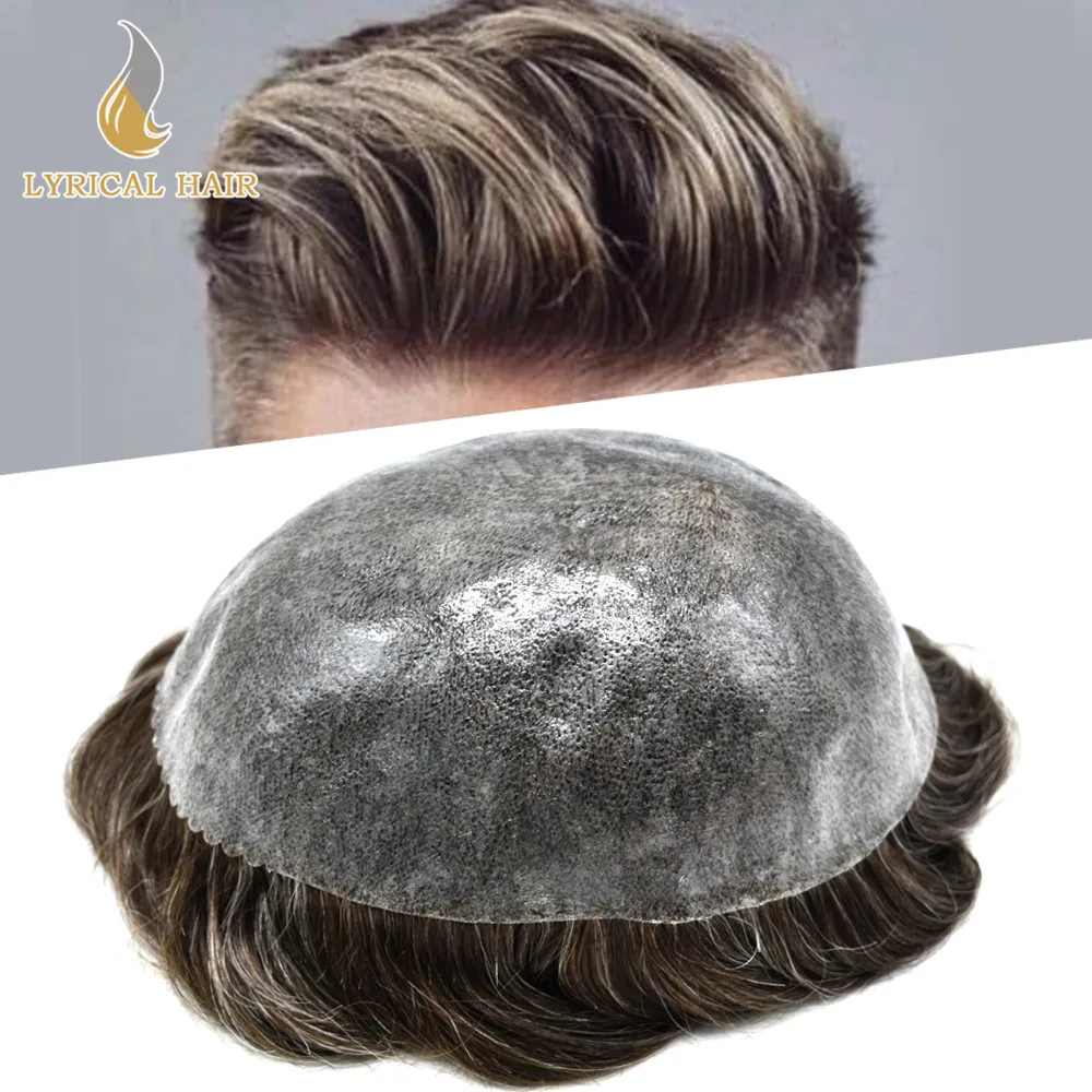 Top Trends: Male Hair Prosthesis Mens Toupee Full Poly Skin 0.10mm Injection Pu Human Hair System Hairpieces Male Wig For Hair Loss Solution Shoppable Styles