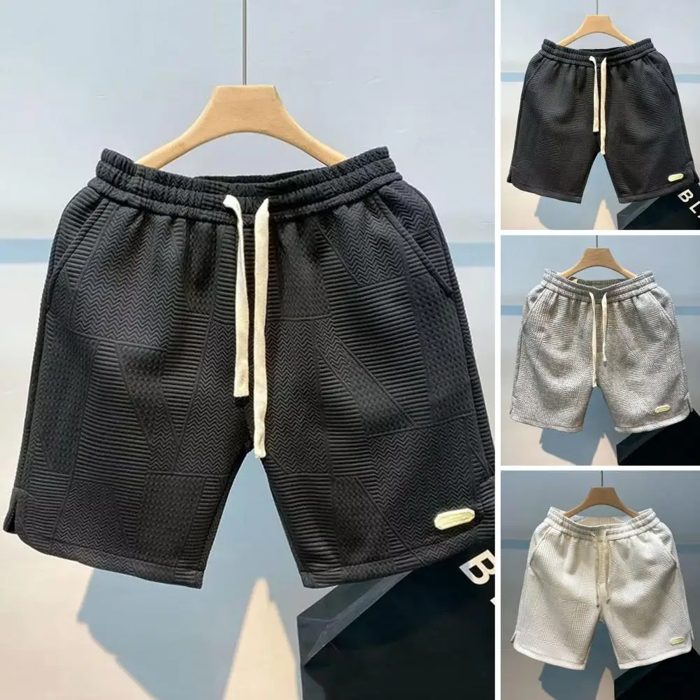 Top Trends: Summer Running Shorts Men Casual Jogging Sport Short Pants Wave Pattern Solid Color Drawstring Loose Dry Gym Sports Shorts Shoppable Styles