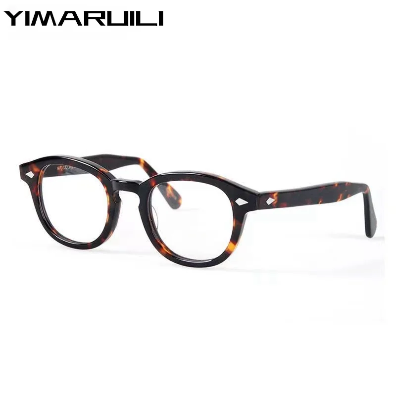 Top Trends: YIMARUILI Ultra-light Fashion High-end Brand Acetate Eyewear Women Retro Round Optical Prescription Eyeglasses Frame Men Y1915 Shoppable Styles