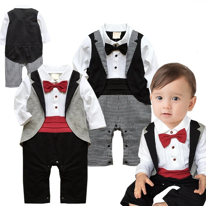 Top Trends: Baby Boys Gentleman Outfits Suits Clothing Summer Children One-Piece Rompers Baby Boy Clothes Shoppable Styles