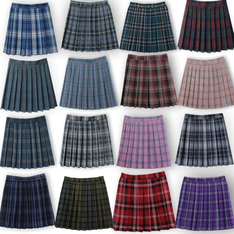 Top Trends: Women&#039;s High Waist Pleated Plaid Skirts Mini Tennis Skirt Harajuku JK Japanese School Uniform Short A-Line Mini Skirt Girls 40cm Shoppable Styles