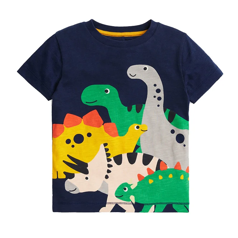 Top Trends: Jumping Meters 2-7T Dinosaurs Kids Tees Short Sleeve Baby Boys Girls T Shirts For Summer Animals Children&#039;s Tops Clothing Shoppable Styles