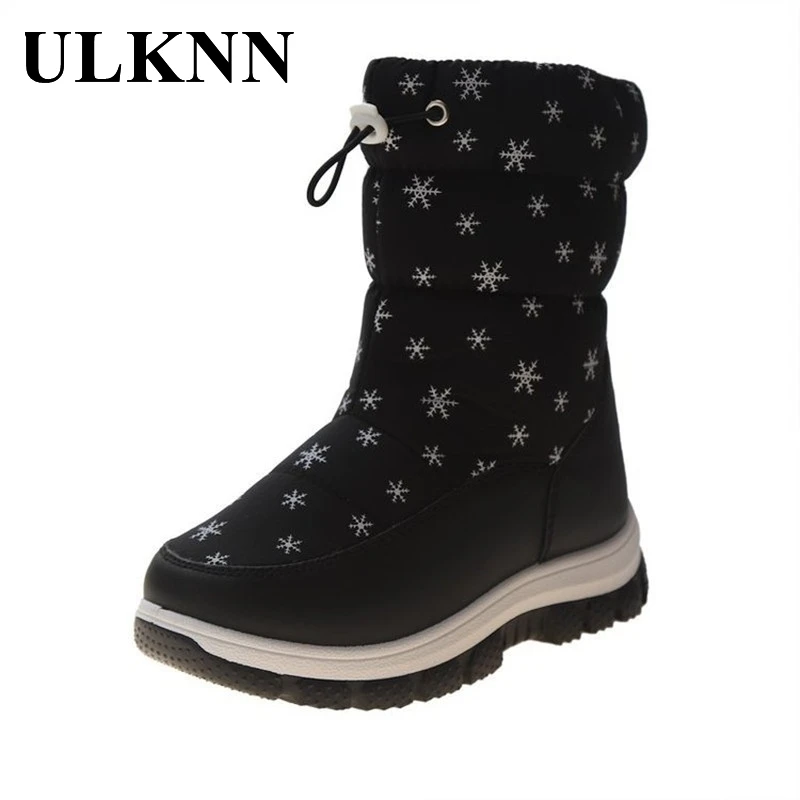 Top Trends: ULKNN Snow Boots For Children Winter Girl Cotton-padded Soft Bottom Shoes Warm Outdoor Casual Footwear Boys Non-slip Boats Shoppable Styles