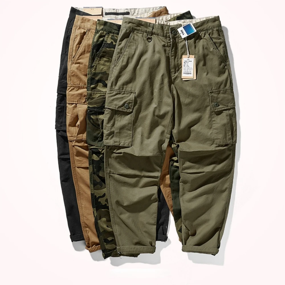 Top Trends: American-style Functional Wind Overalls Men Can Wear Multi-pocket Trousers In Four Seasons, Plus Size Loose Pure Cotton Standing Shoppable Styles