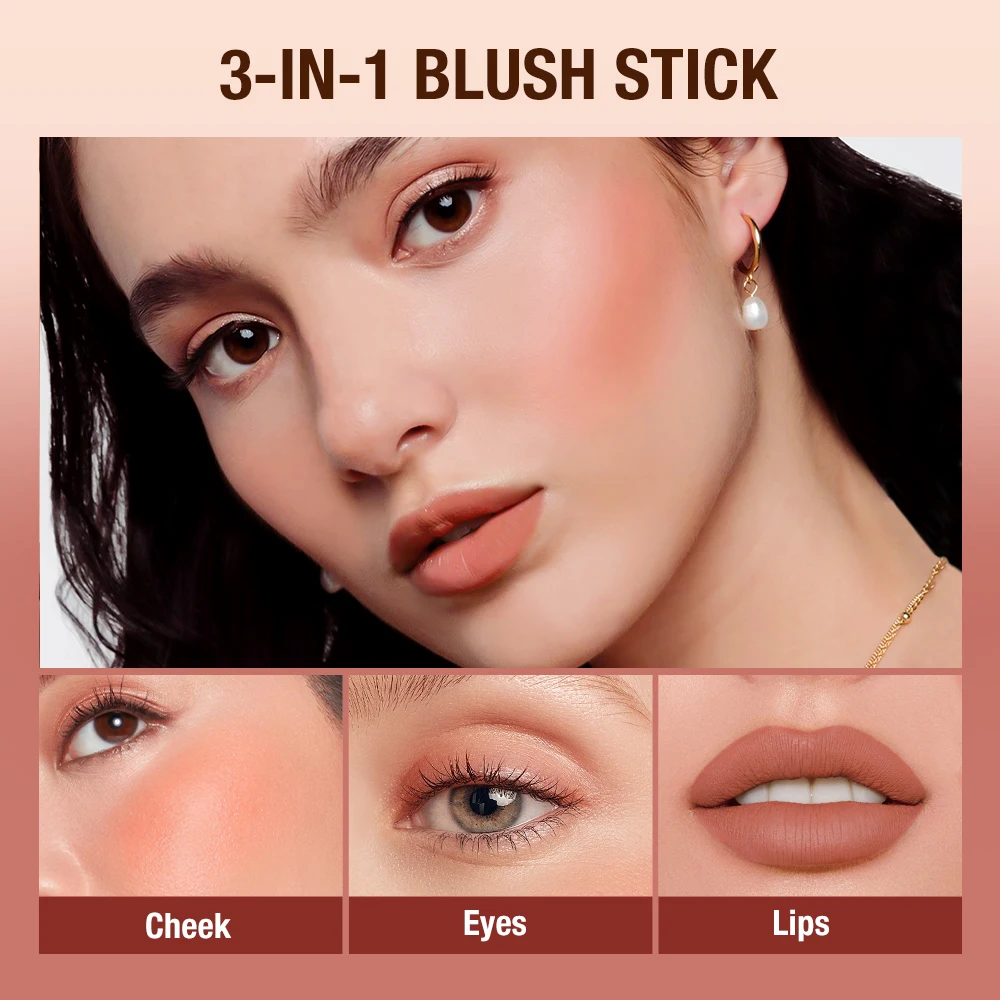 Top Trends: O.TWO.O Lipstick Matte Blush Stick With Shinmer Waterproof Long Lasting For Cheeks Eyes Lip Make-up For Women Highlight Blush Shoppable Styles - Image 4