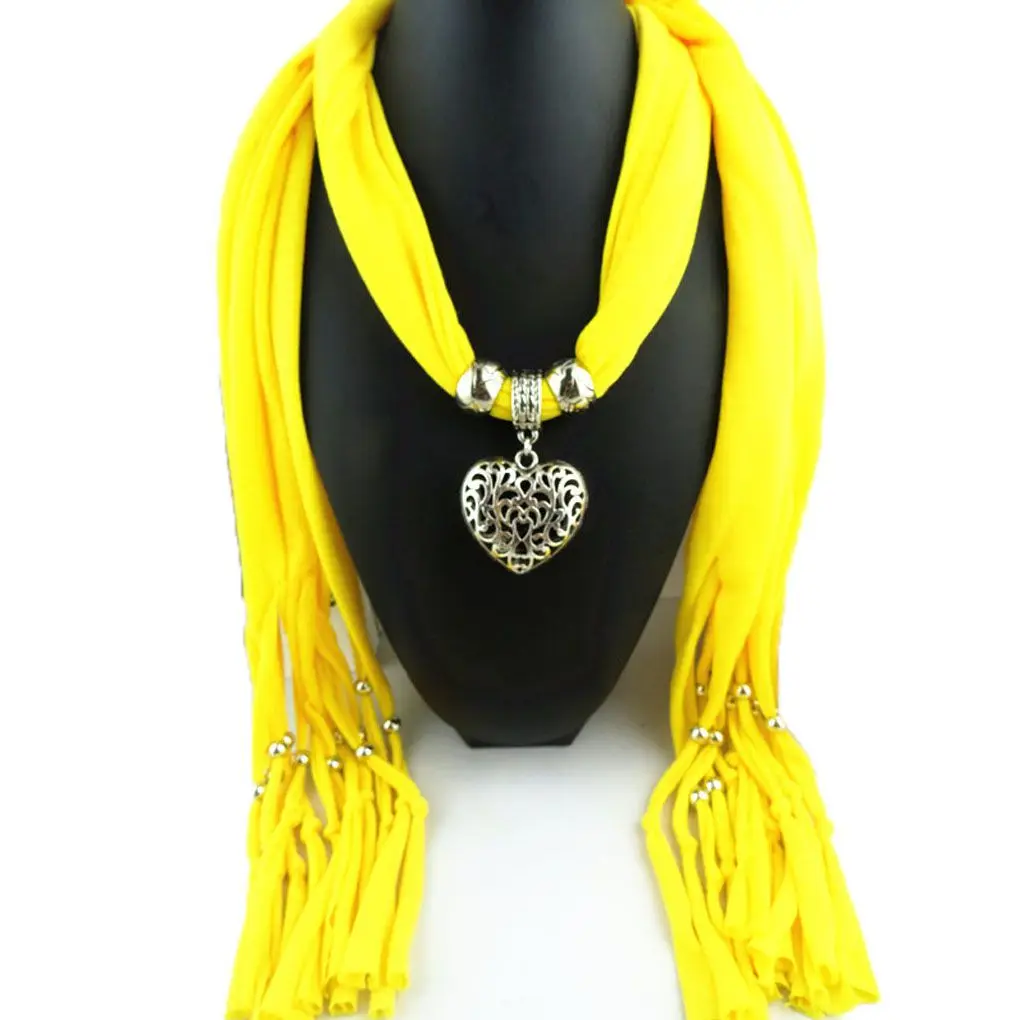 Top Trends: Woman's Long Fringed Scarf Double Hollow Heart Pendant Scarf Lady Tassel Warm Scarves Shoppable Styles