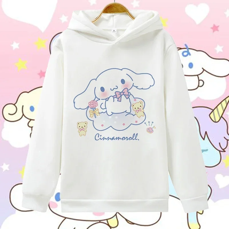 Top Trends: Sanrio Cinnamon Solid Plush Hoodies Cute Print Hooded Sweatshirts Kawaii Long Sleeve Cartoon Hoodie For Women Shoppable Styles