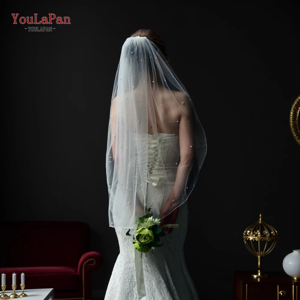 Top Trends: YouLaPan V06 1 Tier Bridal Veil With Comb Short Fingertip Length Bridal Veil Pearl Veil White Ivory Veil Wedding Accessories Shoppable Styles