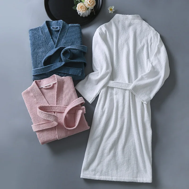 Top Trends: Women Towel Bathrobe 100% Cotton Long Thick Absorbent Terry Bath Robe Kimono Men LightWeight Waffle Solid Dressing Gown Sleepwear Shoppable Styles