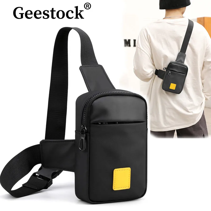 Top Trends: Geestock Multifunctional Men&#039;s Shoulder Bag Sports Outdoor Crossbody Bags Casual Small Nylon Sling Chest Bag Mobile Phone Pocket Shoppable Styles