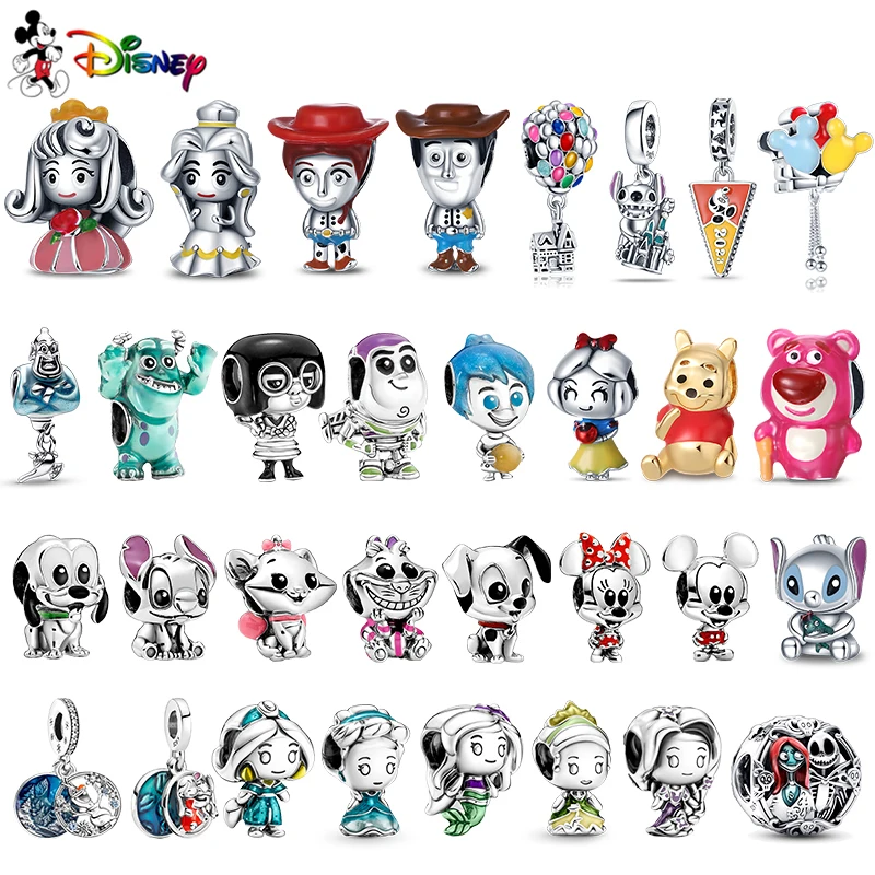 Top Trends: Pop Mart Disney Sterling Silver 925 Mickey Mouse Minnie Series Bead Charm Fit Pandora Plata De Ley 925 Bracelet DIY Jewelry Gift Shoppable Styles