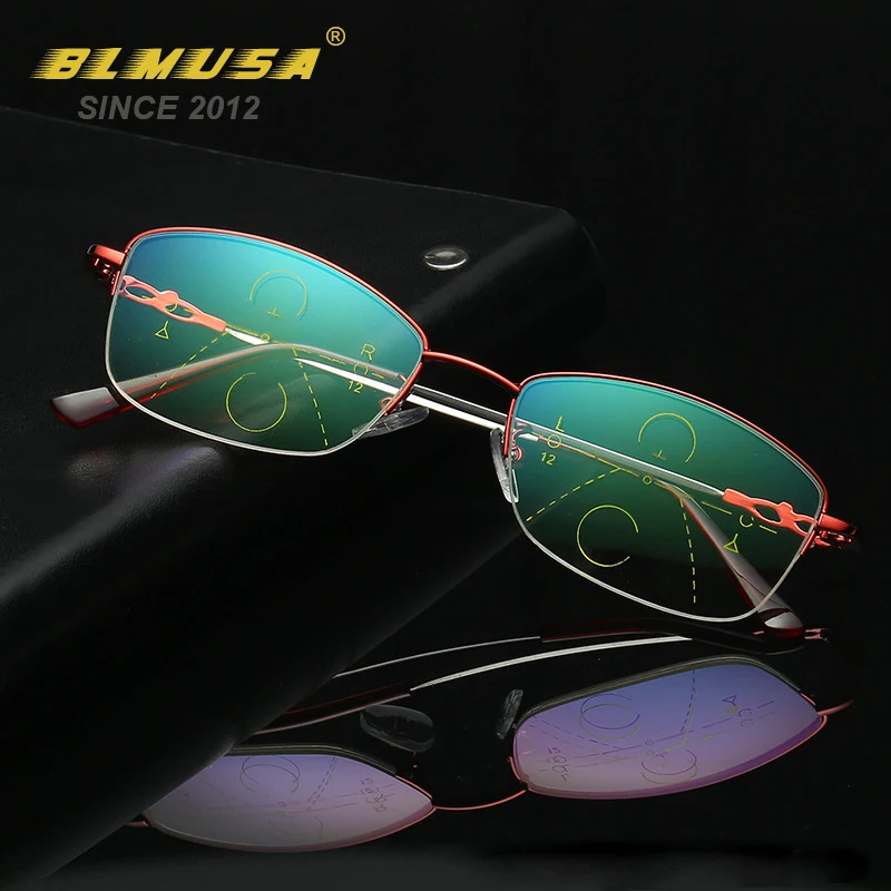 Top Trends: BLMUSA High Quality Progressive Multifocal Reading Glasses Men Titanium Anti Blue Light Glasses Women Casual Eyewear For Elderly Shoppable Styles - Image 3