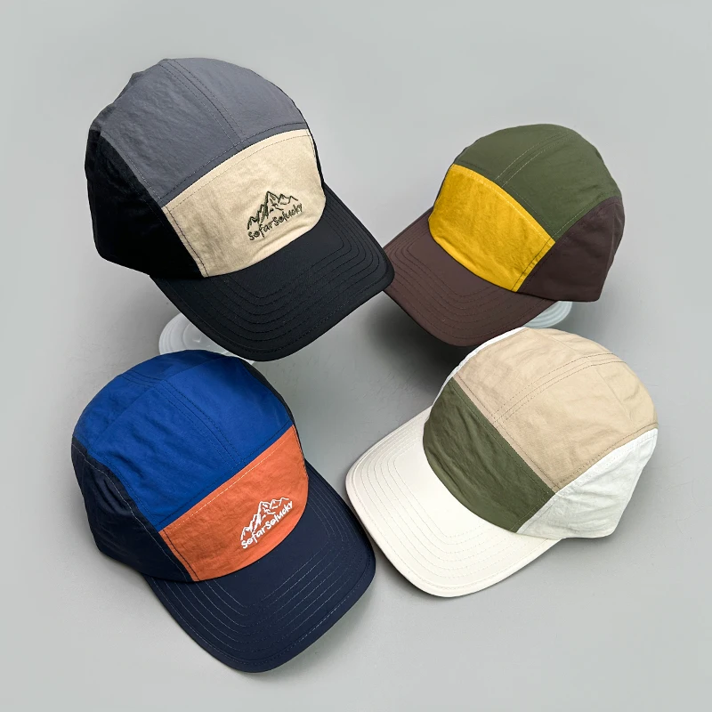 Top Trends: New Japanese Retro Embroidery Color Block Baseball Hats Men Women Breathable Sunshade Snapback Caps Versatile Fashion Outdoor Shoppable Styles