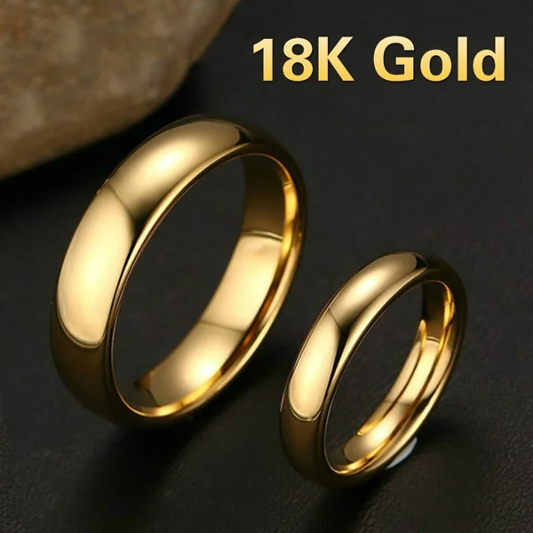 Top Trends: Fashion Luxury Golden Engagement Wedding Ring Couple Ring Simple Fashion Style Fine Jewelry Anniversary Gift Men And Women Ring Shoppable Styles