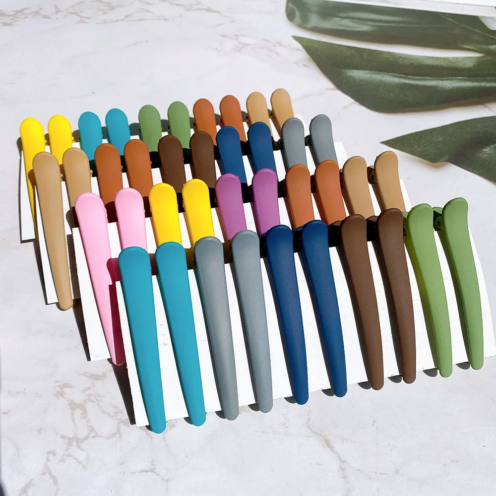 Top Trends: 10pcs / Set Morandi Tones Girls Hairdressing Hairpins Wash Face Bangs Simple Duckbill Clips Barrettes Fashion Hair Accessories Shoppable Styles